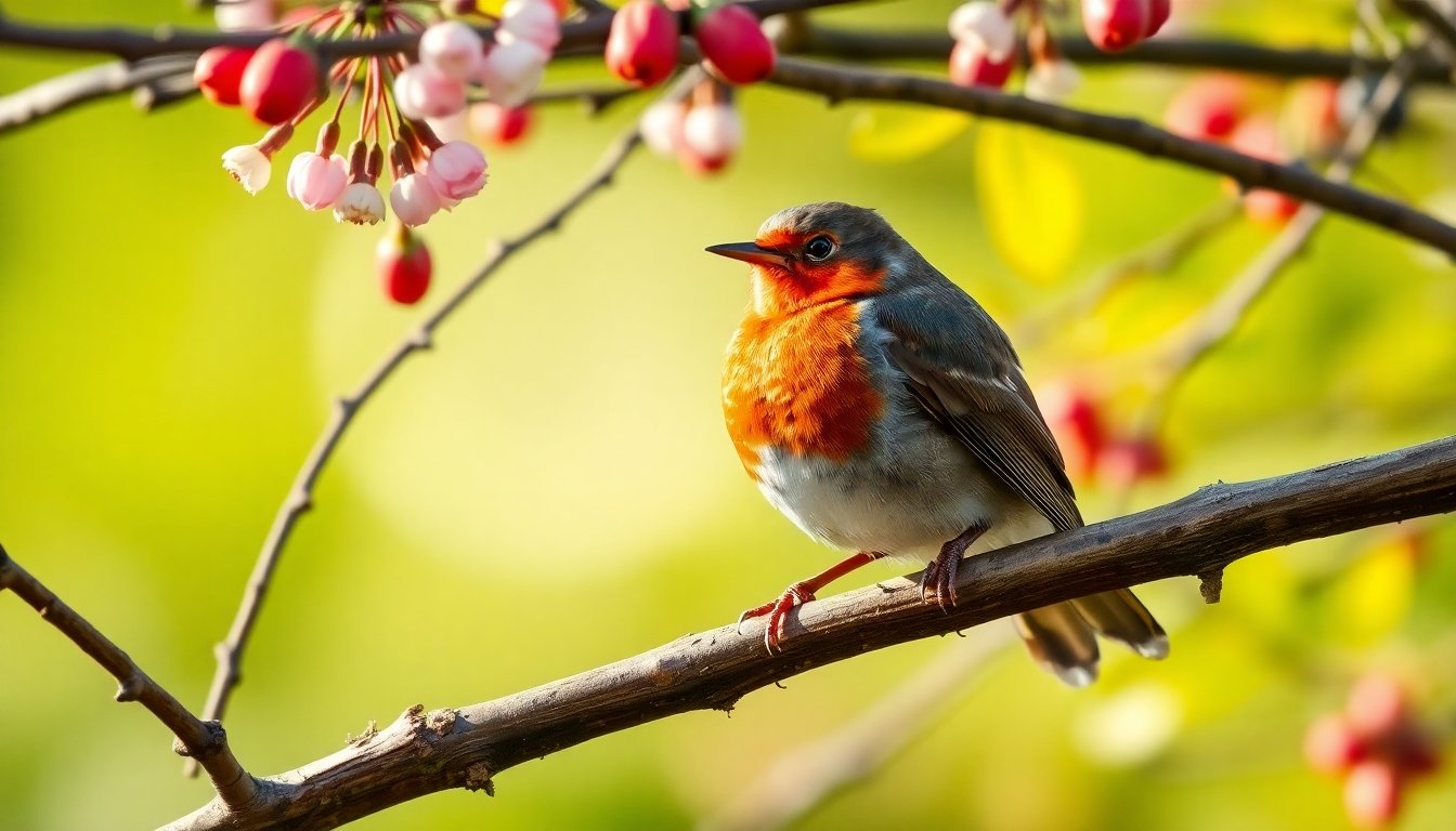 Robin Petirrojo Inglés en un jardín británico