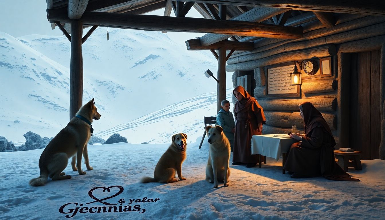 San Bernardo histórico en los Alpes