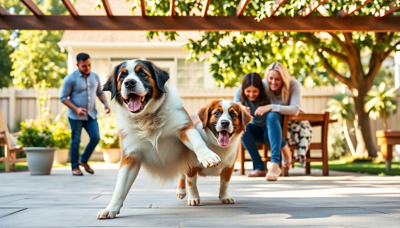 San Bernardo interactuando con familia