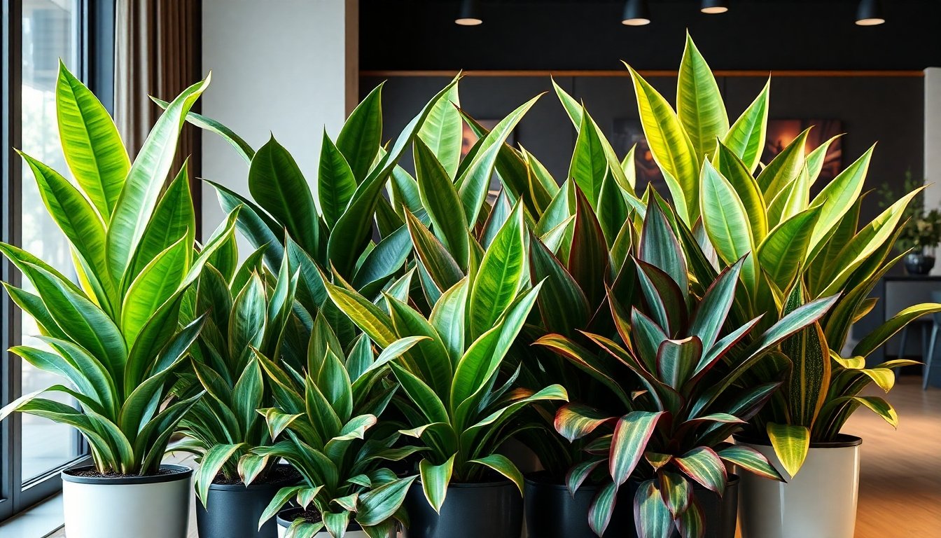 Sansevieria tipos en una colección