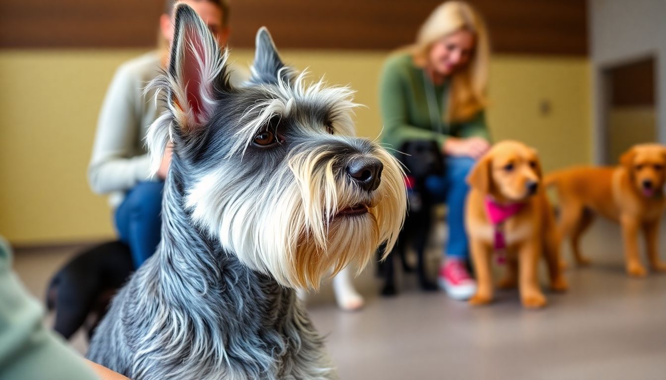 Schnauzer en una clase de adiestramiento