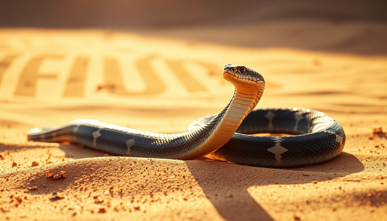 Serpiente en desierto con escamas visibles