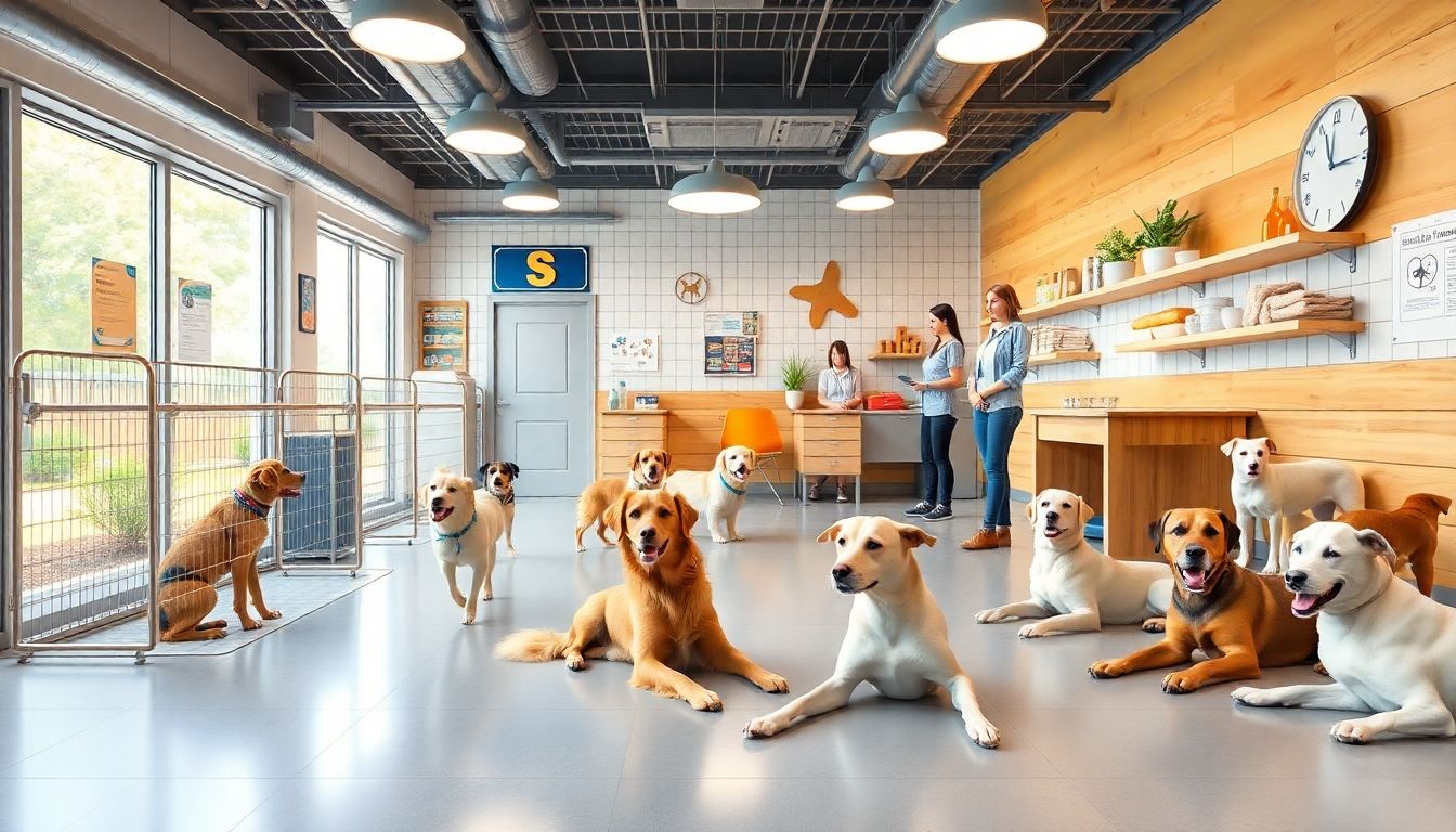 Servicio de hotel para perros en tienda de mascotas