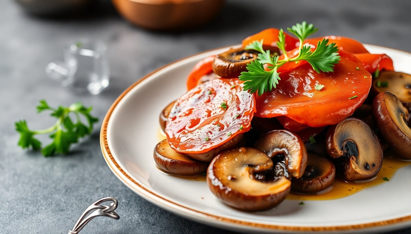 Setas salteadas con jamón