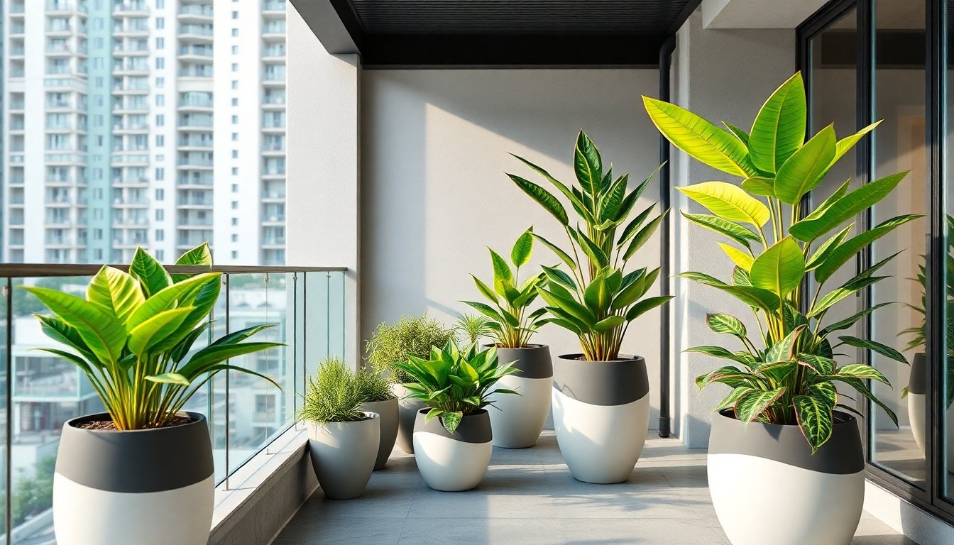 Siempreviva en macetas modernas