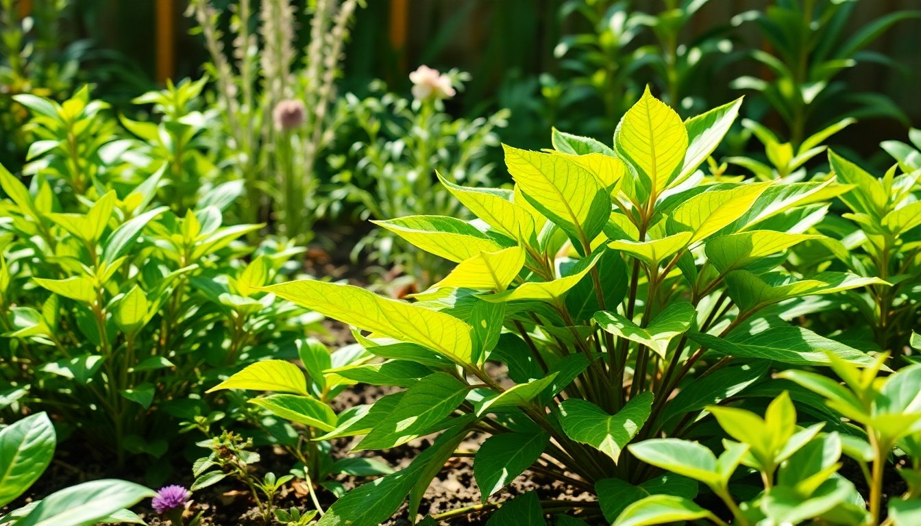 Siempreviva planta en un jardín sostenible