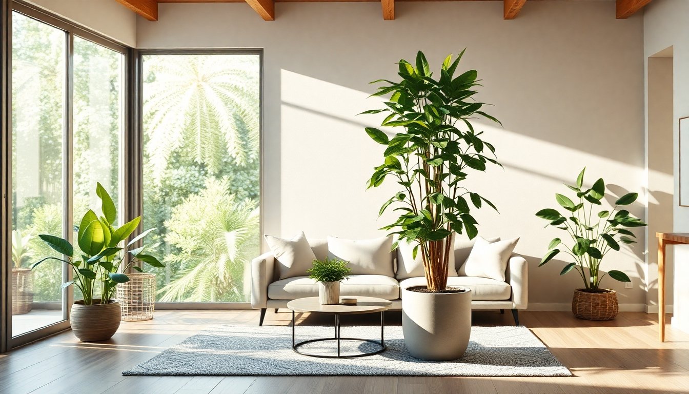 Siempreviva purificando el aire en una sala de estar