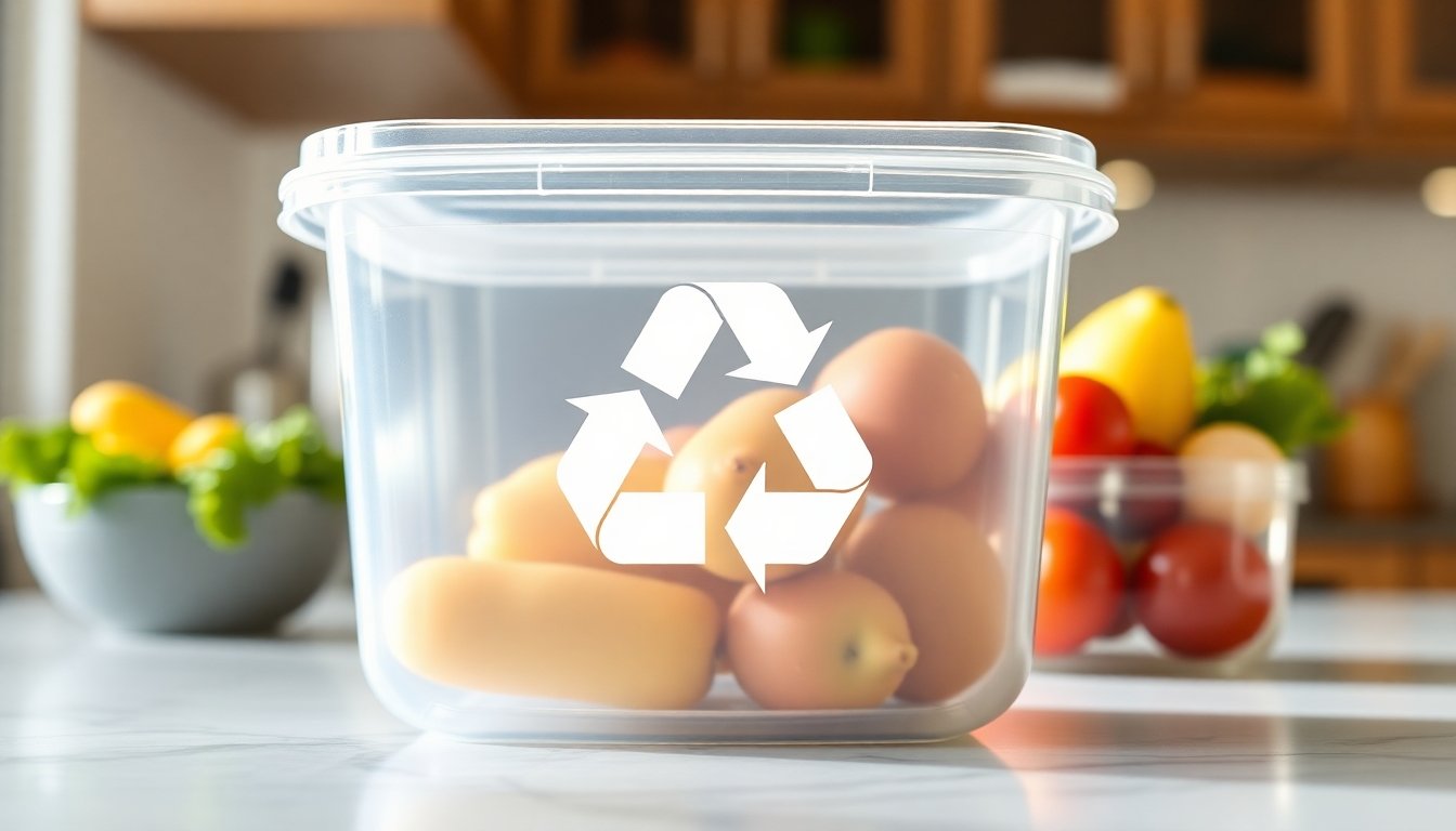 Símbolo de reciclaje plástico 5 en un envase