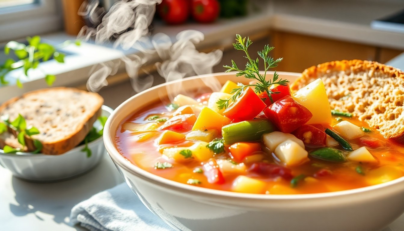 Sopa de verduras saludable