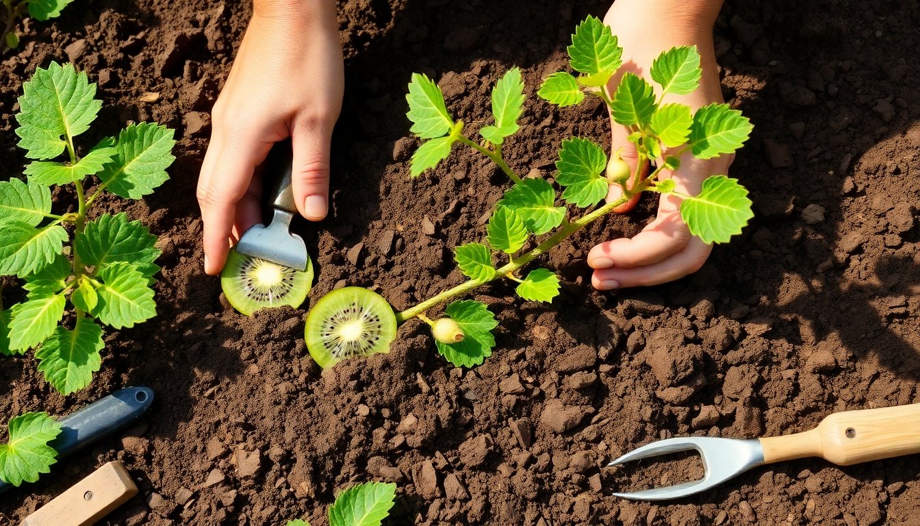 Suelo bien drenado para plantar kiwi planta