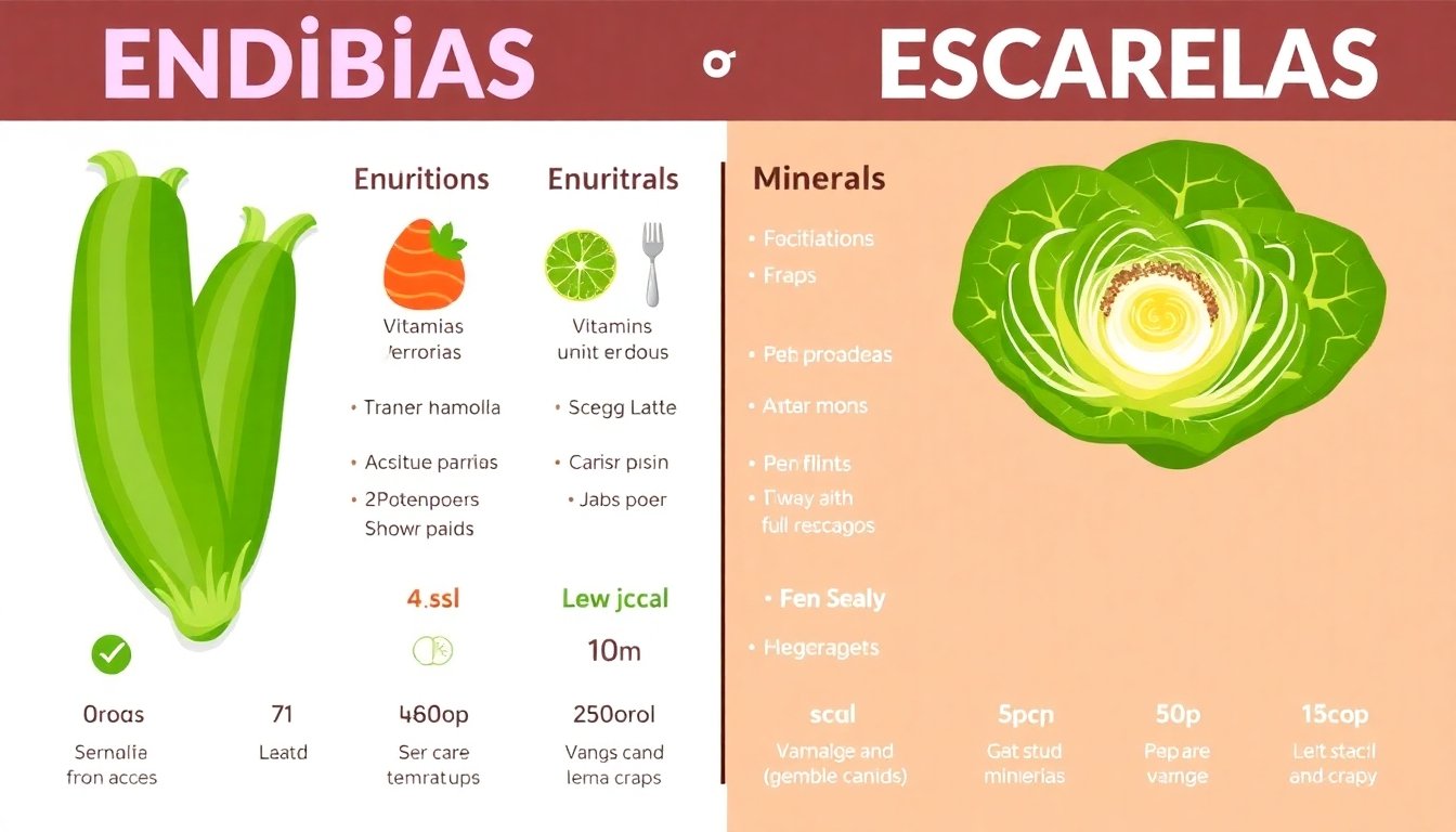Tabla nutricional de endibias y escarolas