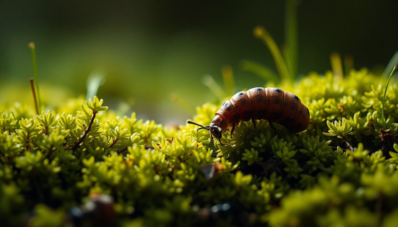 Tardígrados en un ambiente de musgo
