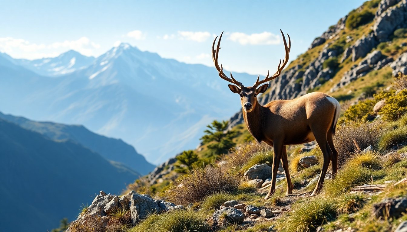 Taruca pastando en los Andes