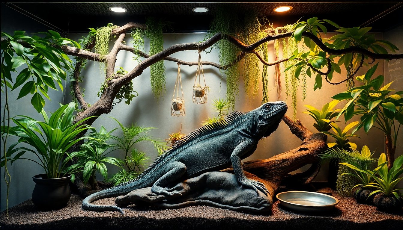 terrario para iguana negra