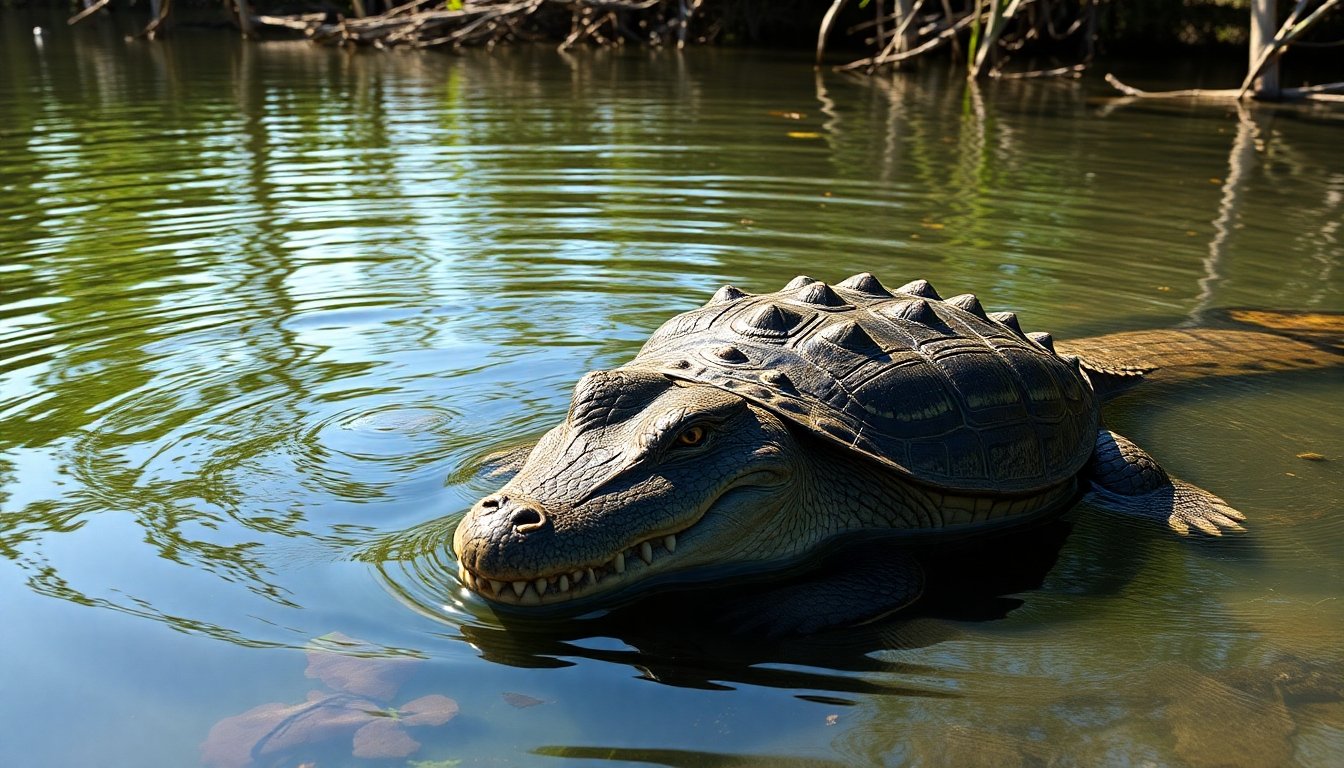 tortuga aligator en peligro de extinción