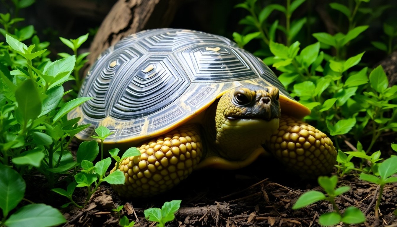 Tortuga de caja cuidada adecuadamente