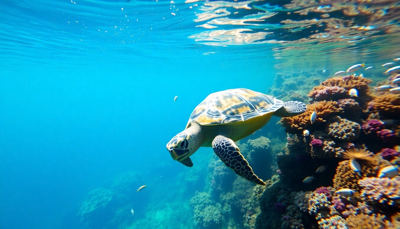 tortuga de carey en su hábitat natural