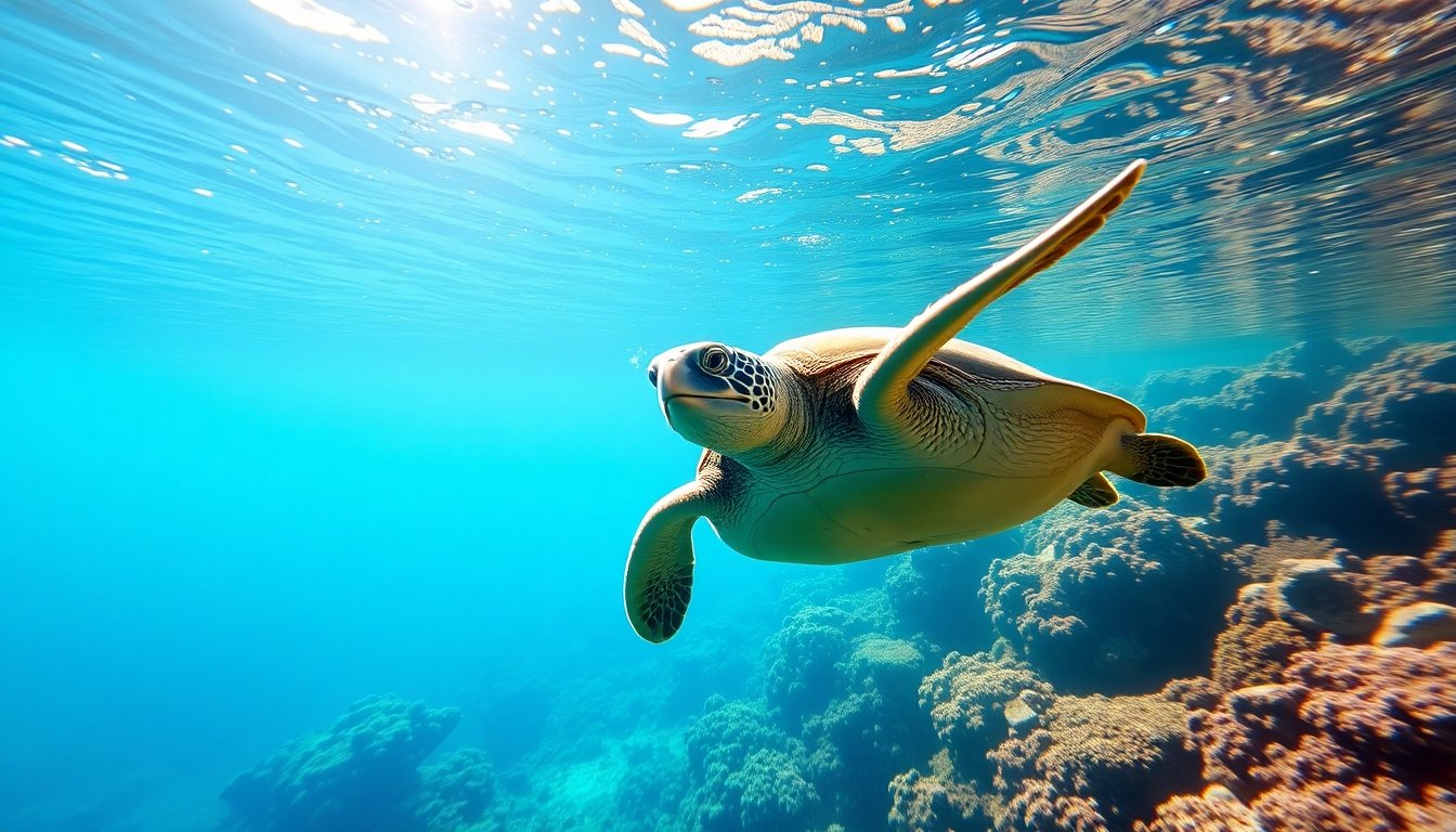 Tortuga Diego Darwin en su hábitat natural