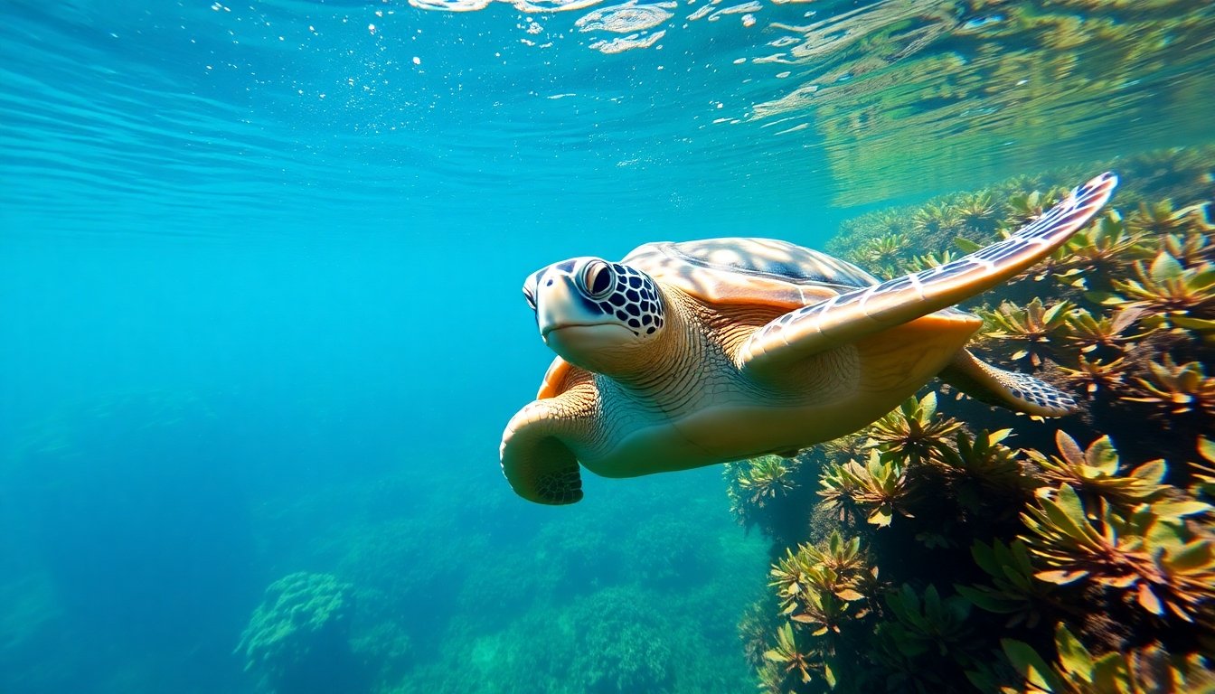 Tortuga en su hábitat natural capturada en fotografía