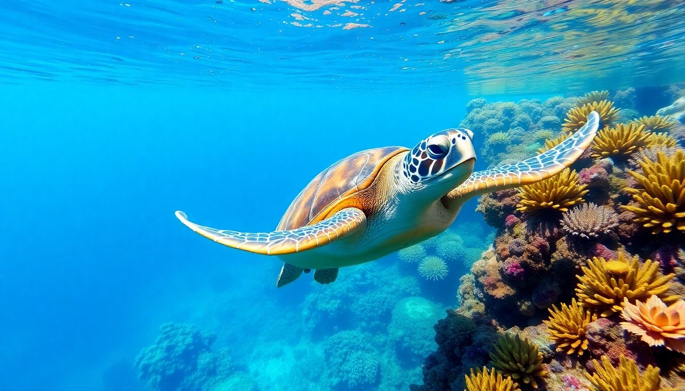Tortuga en un entorno protegido