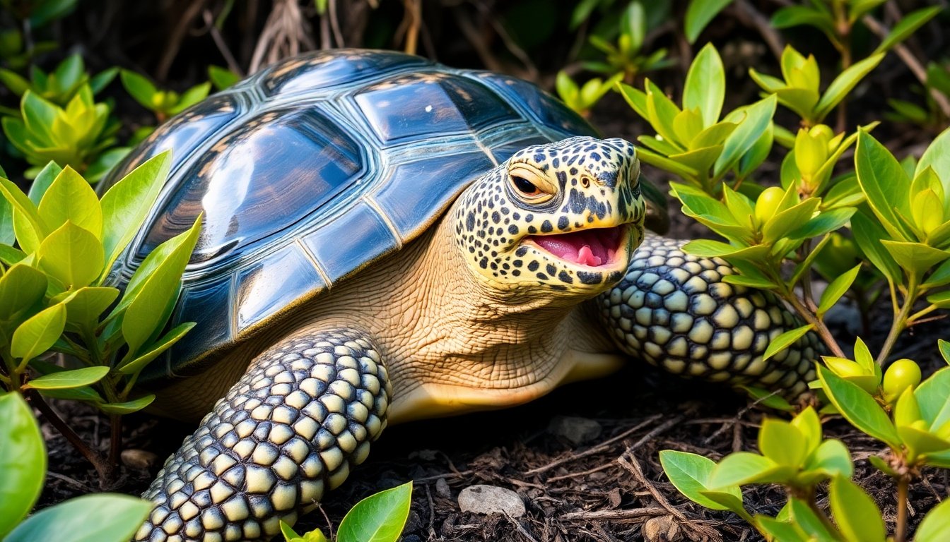 Tortuga Fernandina dispersando semillas