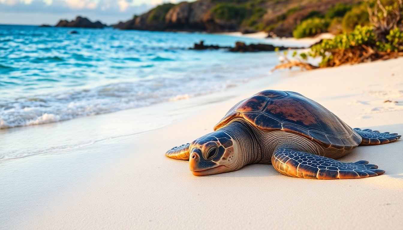 Tortuga Fernandina en su hábitat natural