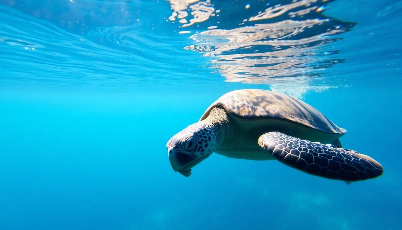 Tortuga gigante en su hábitat natural