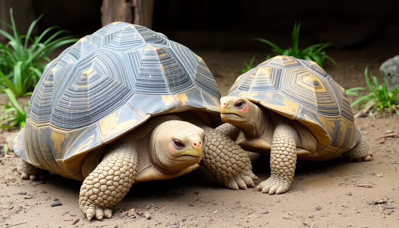 Tortuga interactuando con su cuidador en un santuario