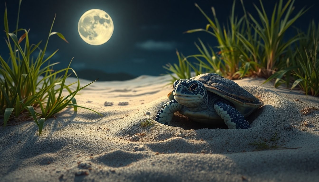 tortuga joven saliendo del nido