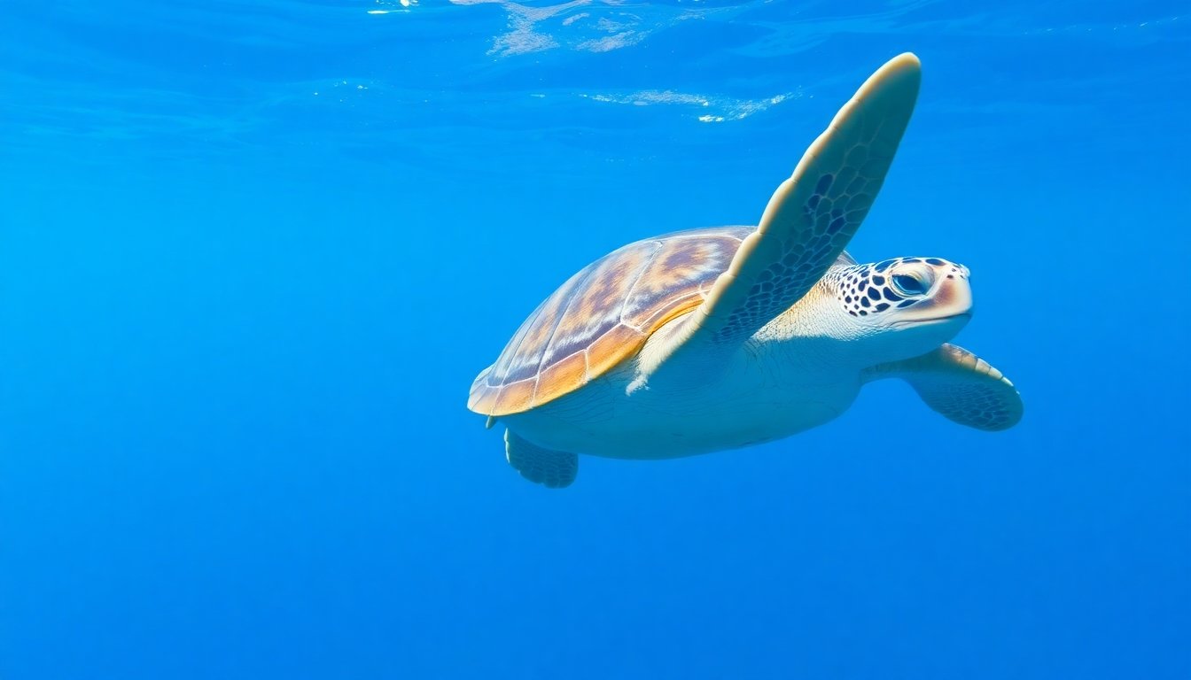 Tortuga nadando en el océano