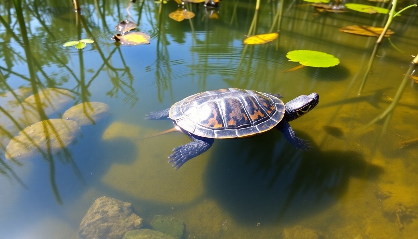 tortuga oreja roja nadando en Florida