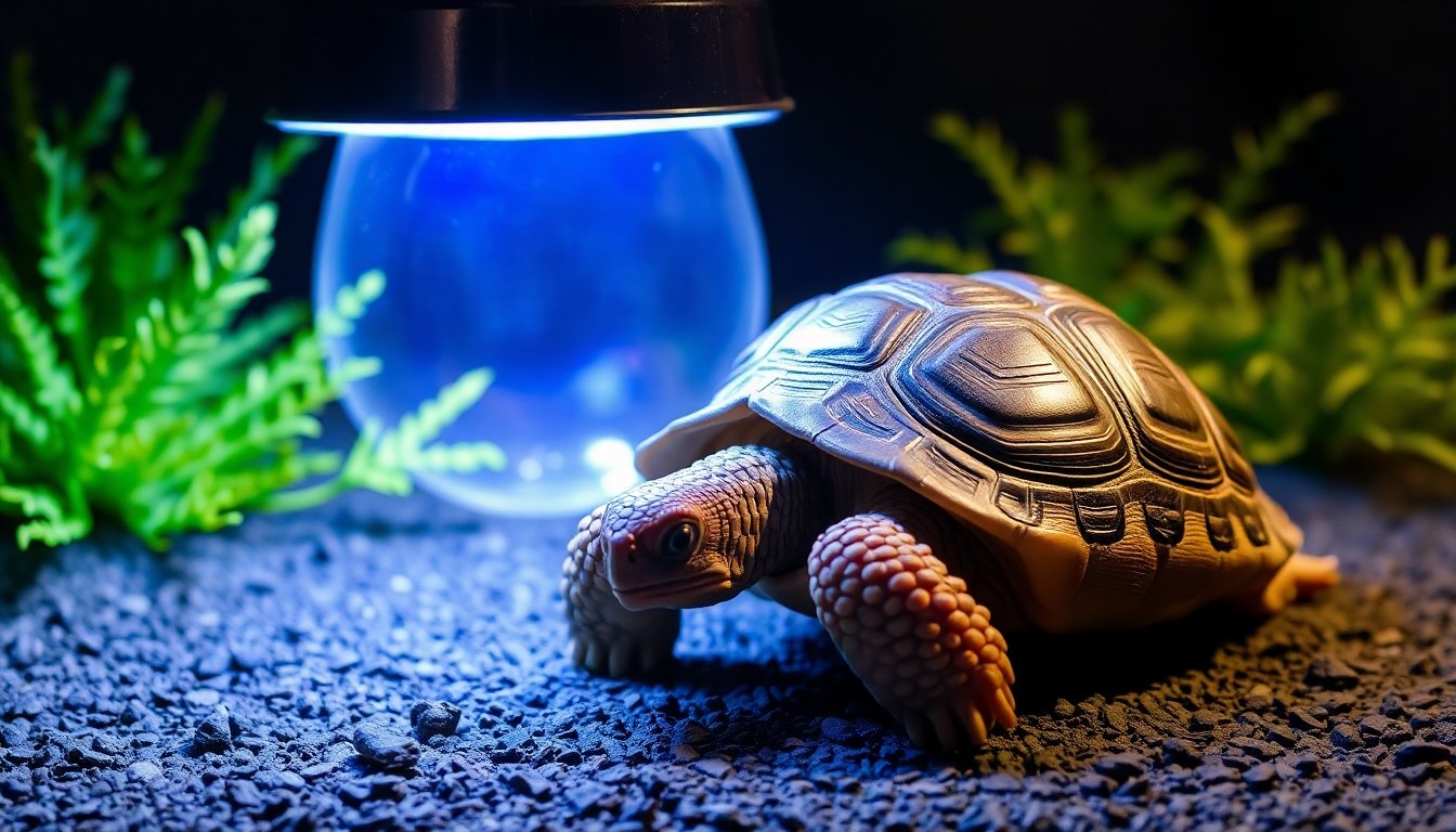 Tortuga pavo real bajo luz UV