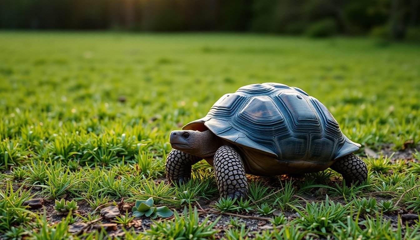 Tortuga rusa en su hábitat natural