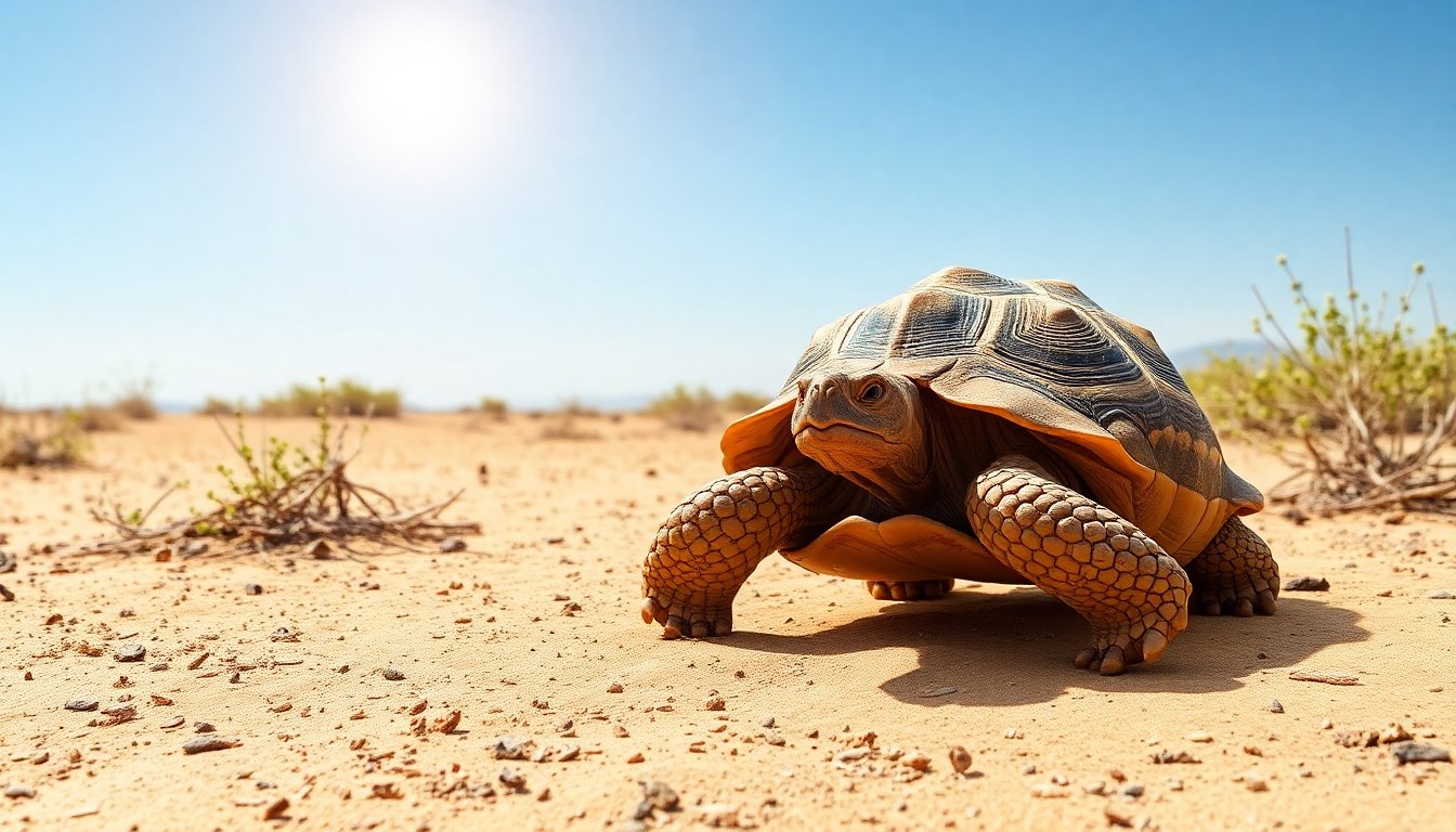 tortuga terrestre en su hábitat