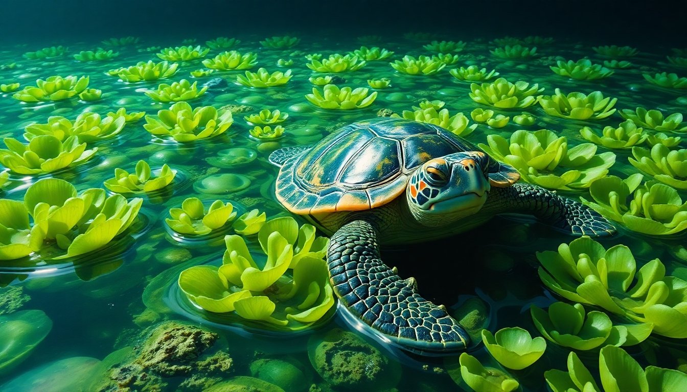 tortuga verde en aguas tropicales