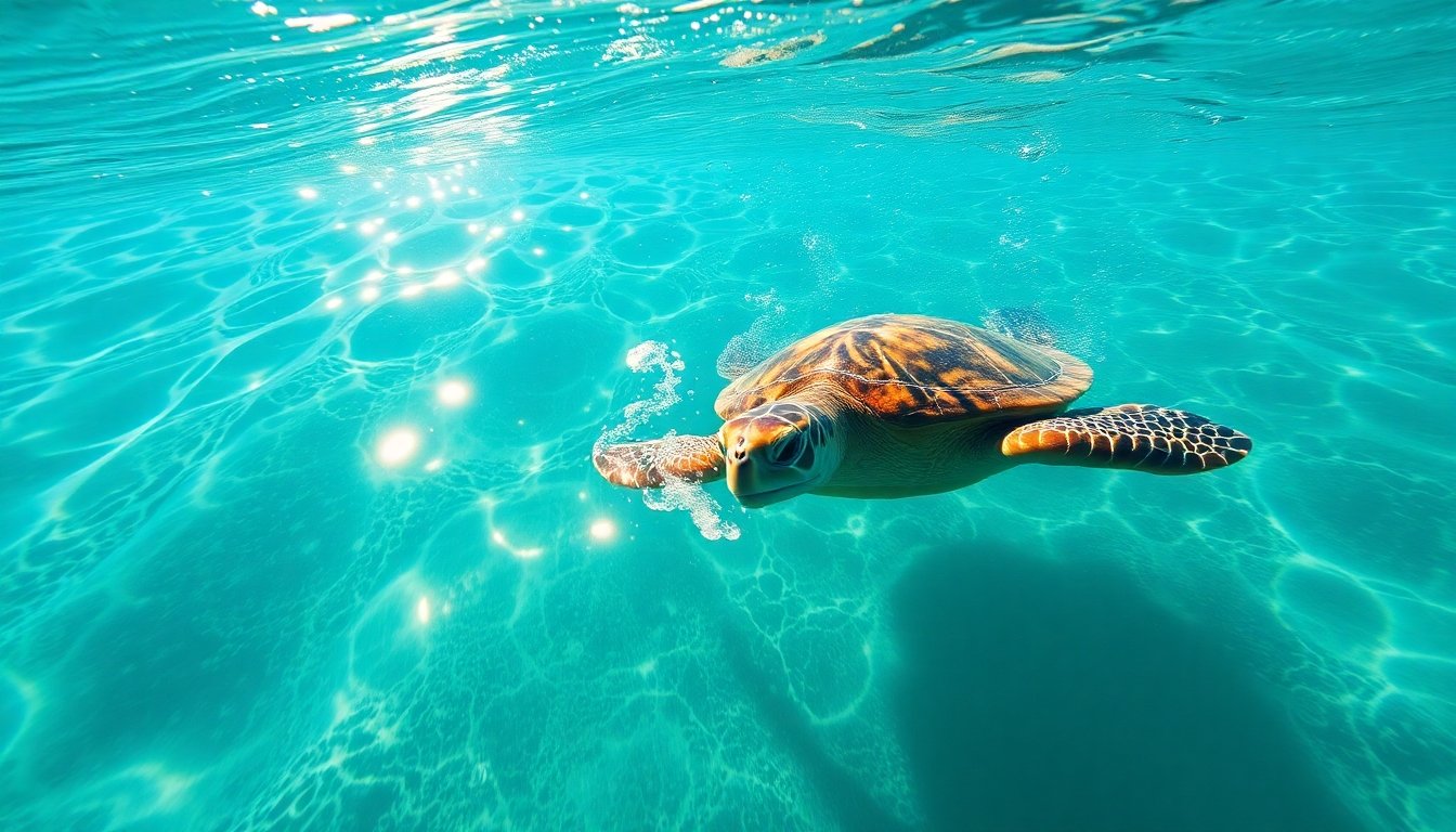 tortuga verde nadando en el océano