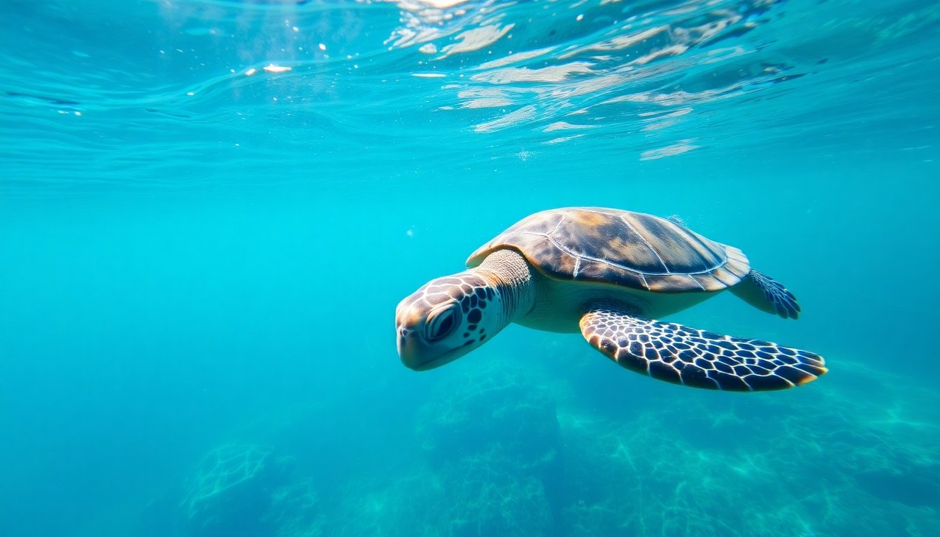 Tortugas marinas nadando en el océano