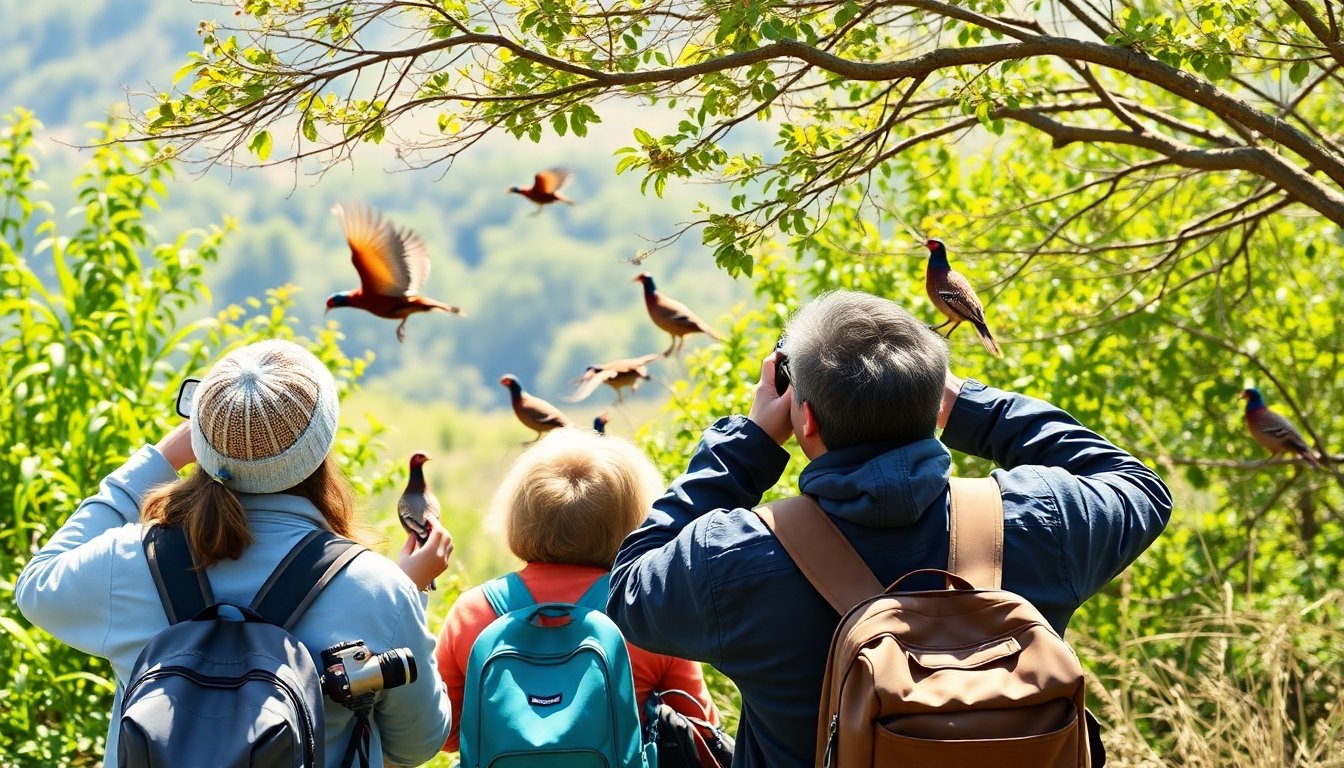 Turismo de observación de aves con faisanes