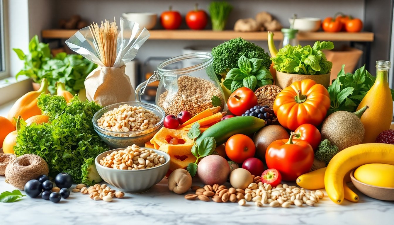 Variedad de alimentos herbívoros