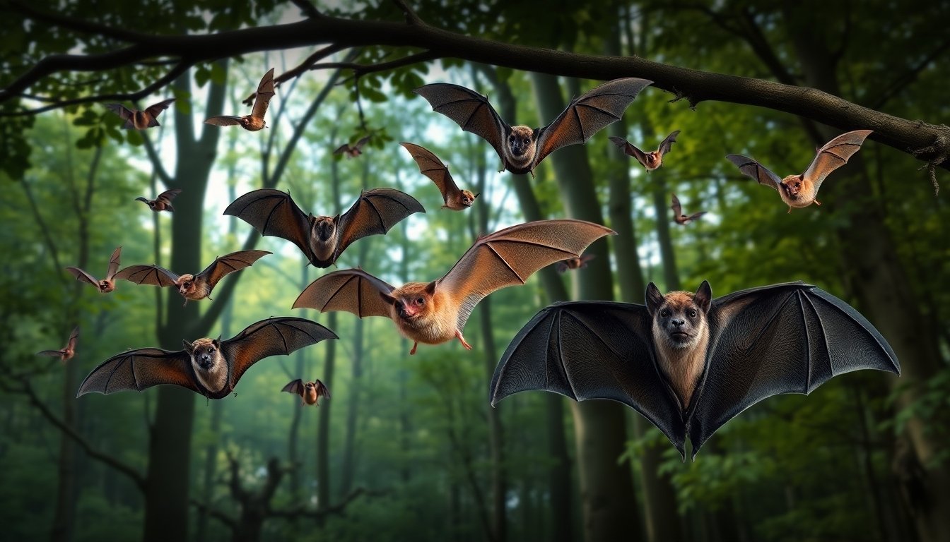 Variedad de especies de murciélagos