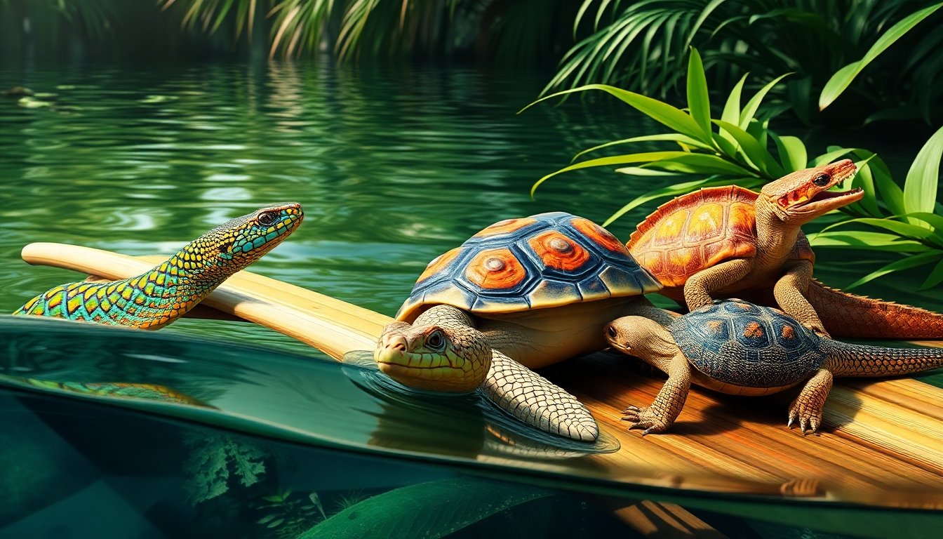 Variedad de reptiles en la naturaleza