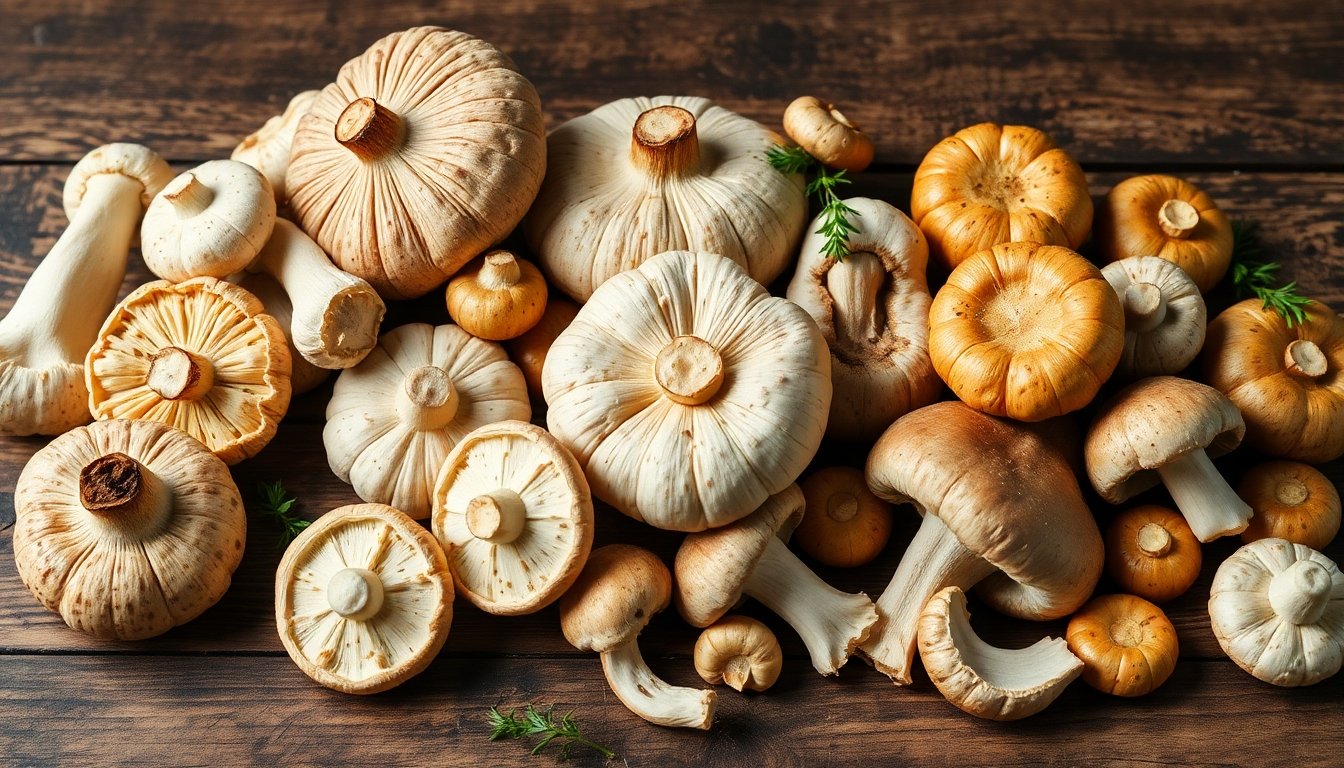 Variedades de champiñones y setas