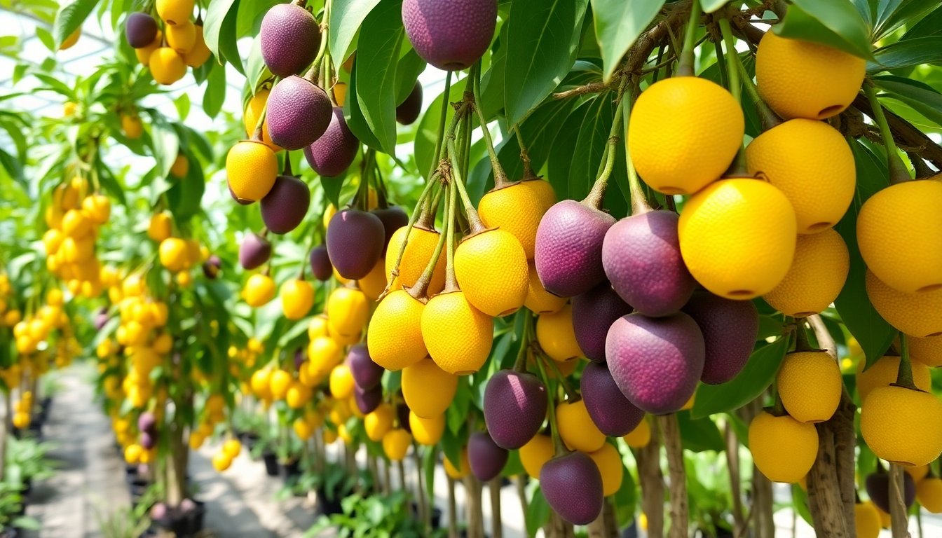 Variedades de maracuyá en plantación