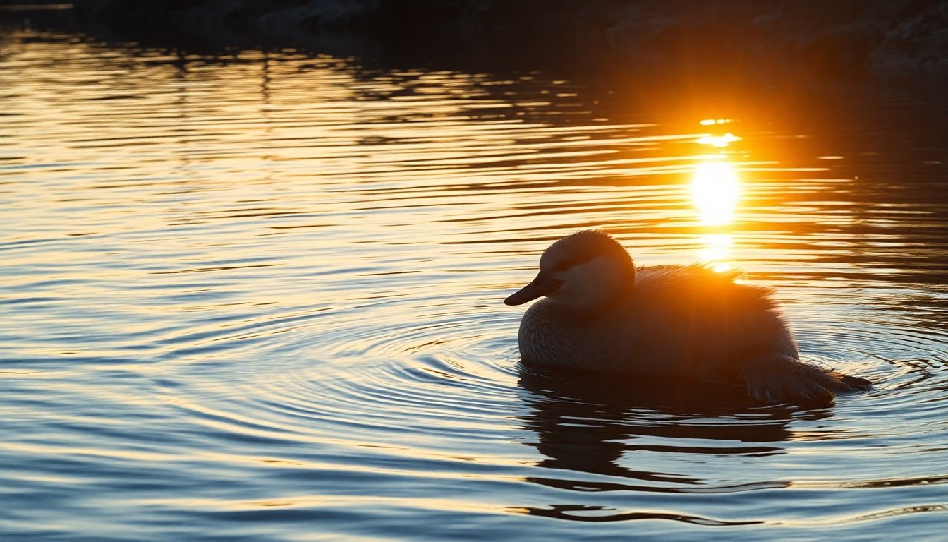 Visón en su hábitat natural al atardecer